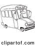 Vector of a Cartoon School Bus Driver - Coloring Page Outline by Toonaday