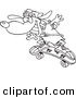 Vector of a Cartoon Skateboarding Dog - Outlined Coloring Page by Toonaday