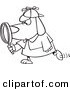 Vector of a Cartoon Sleuth Dog Using a Magnifying Glass - Outlined Coloring Page by Toonaday