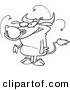 Vector of a Cartoon Stinky Bull - Outlined Coloring Page by Toonaday