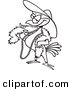Vector of a Cartoon Stylish Bird Wearing a Hat - Coloring Page Outline by Toonaday