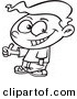 Vector of a Cartoon Thumbs up Boy - Outlined Coloring Page by Toonaday