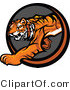 Vector of a Cartoon Tiger Stalking Icon by Chromaco