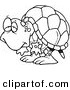 Vector of a Cartoon Tired Old Tortoise - Coloring Page Outline by Toonaday