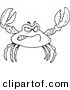Vector of a Cartoon Tough Crab - Coloring Page Outline by Toonaday
