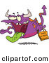 Vector of a Cartoon Trick-or-Treating Purple Halloween Monster by Toonaday