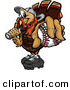Vector of a Cartoon Turkey Mascot Holding out a Baseball by Chromaco