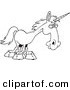 Vector of a Cartoon Unicorn - Coloring Page Outline by Toonaday