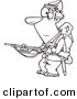 Vector of a Cartoon Union Soldier Holding a Rifle - Outlined Coloring Page by Toonaday