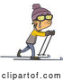 Vector of a Cartoon White Boy Cross Country Skiing by Toonaday