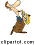 Vector of a Cartoon White Male Sax Player by Toonaday