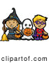Vector of a Cartoon Witch, Ghost, and Super Hero by Chromaco