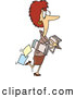 Vector of a Cartoon Woman Carrying Business Files by Toonaday