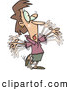 Vector of a Cartoon Woman Exhaustively Flapping Her Arms While Marching Her Feet by Toonaday