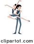 Vector of a Caucasian Ballet Couple Dancing by BNP Design Studio