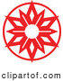 Vector of a Christmas Snowflake in Red Circle by Zooco