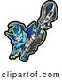 Vector of a Competitive Cartoon Demon Lacrosse Mascot Holding a Stick While Looking Fearsome by Chromaco