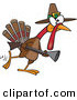 Vector of a Competitive Cartoon Pilgrim Turkey Hunting with a Rifle by Toonaday