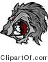 Vector of a Competitive Gray Wolf Mascot Growling with Intimidating Red Eyes by Chromaco