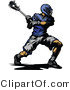 Vector of a Competitive Lacrosse Player Swinging Stick by Chromaco