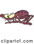 Vector of a Creepy Cartoon Spider with Human Teeth and Eyes by Toonaday