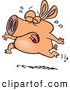 Vector of a Crying Cartoon Pig Running Fast by Toonaday