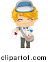 Vector of a Cute Blond Boy Deliverying a Love Letter by BNP Design Studio