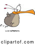 Vector of a Determined Cartoon Chubby Flightless Bird Trying to Fly by Toonaday