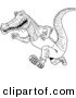 Vector of a Drooling Cartoon Alligator Running Fast - Coloring Page Outline by LaffToon