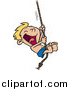 Vector of a Excited Boy Singing on a Rope - Cartoon Summer Style by Toonaday