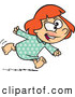 Vector of a Excited Cartoon Girl Running Fast in Her Pajamas by Toonaday