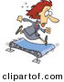 Vector of a Exhausted Cartoon Businesswoman Running on a Treadmill by Toonaday