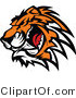 Vector of a Ferocious Tiger Mascot Preparing to Attack While Growling by Chromaco