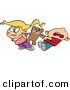 Vector of a Fighting Cartoon Boy and Girl Pulling on a Teddy Bear by Toonaday