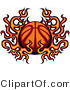 Vector of a Flaming Cartoon Basketball by Chromaco