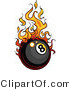 Vector of a Flaming Eight Ball Rolling Quickly by Chromaco