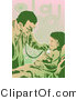 Vector of a Friendly Male Doctor Using Stethoscope on a Child by Mayawizard101