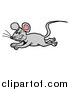 Vector of a Gray Mouse Running and Leaping by LaffToon
