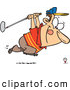 Vector of a Grinning Cartoon Golfer Running Towards a Golf Ball on a Tee with His Club by Toonaday