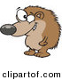 Vector of a Grinning Cartoon Hedgehog Standing and Staring by Toonaday