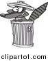 Vector of a Grinning Raccoon in a Trash Can by Toonaday