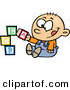Vector of a Happy Cartoon Baby Boy Playing with Alphabet ABC Blocks by Toonaday