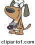 Vector of a Happy Cartoon Brown Dog with a Camera by Toonaday