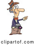 Vector of a Happy Cartoon Male Photographer Pointing Directing Attention at Something by Toonaday