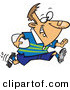 Vector of a Happy Cartoon Rugby Player with Missing Teeth Running with the Ball by Toonaday