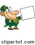 Vector of a Happy Cartoon St. Patricks Day Leprechaun Holding out a Sign by Toonaday
