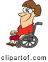 Vector of a Happy Cartoon Woman Sitting in a Wheelchair and Smiling with Crisscrossed Eyes by Toonaday