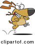 Vector of a Happy Injured Dog Running with Stick by Toonaday