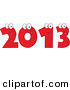 Vector of a Happy Red 2013 Cartoon Digits by Hit Toon