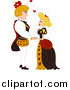 Vector of a Happy Romantic King and Queen Holding Hands by BNP Design Studio